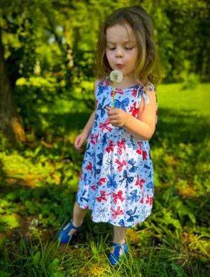 1 left - 2T ~ Jumper Dress ~ RWB Coquette Bows