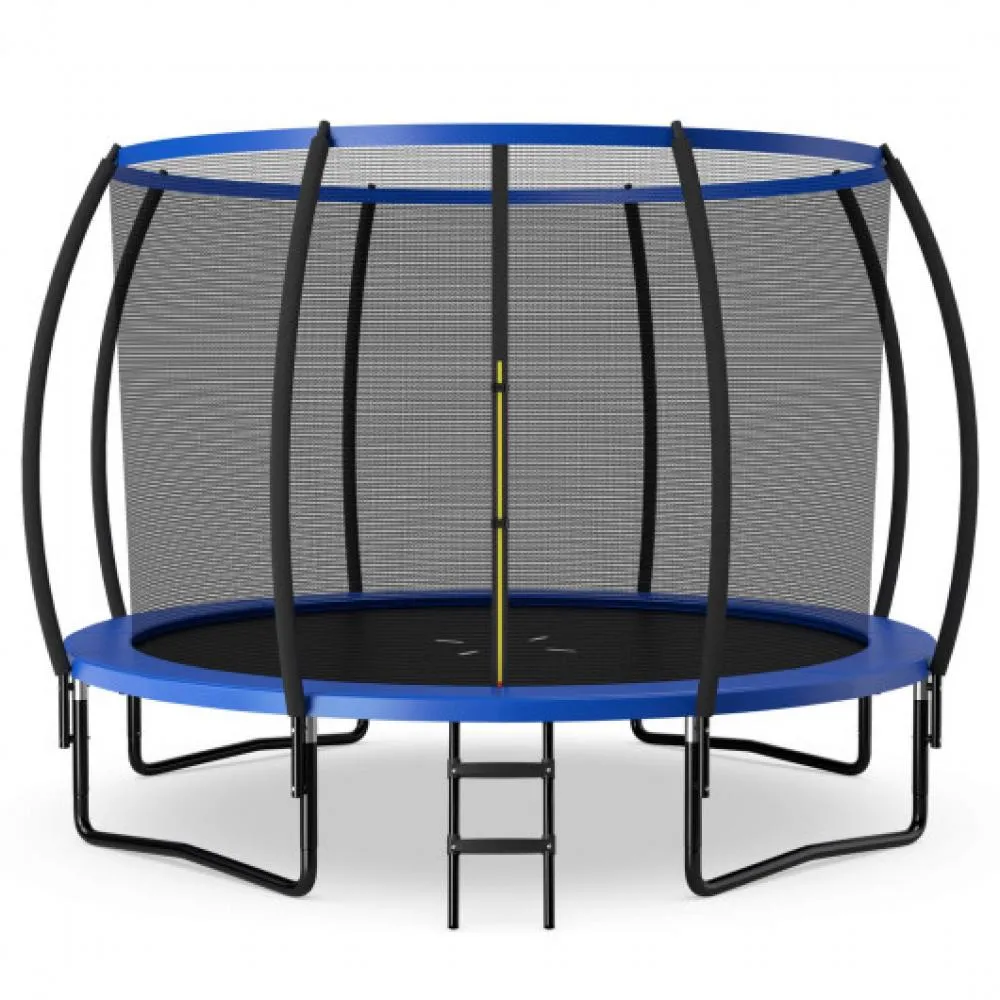 12FT ASTM Approved Recreational Trampoline with Ladder-Orange