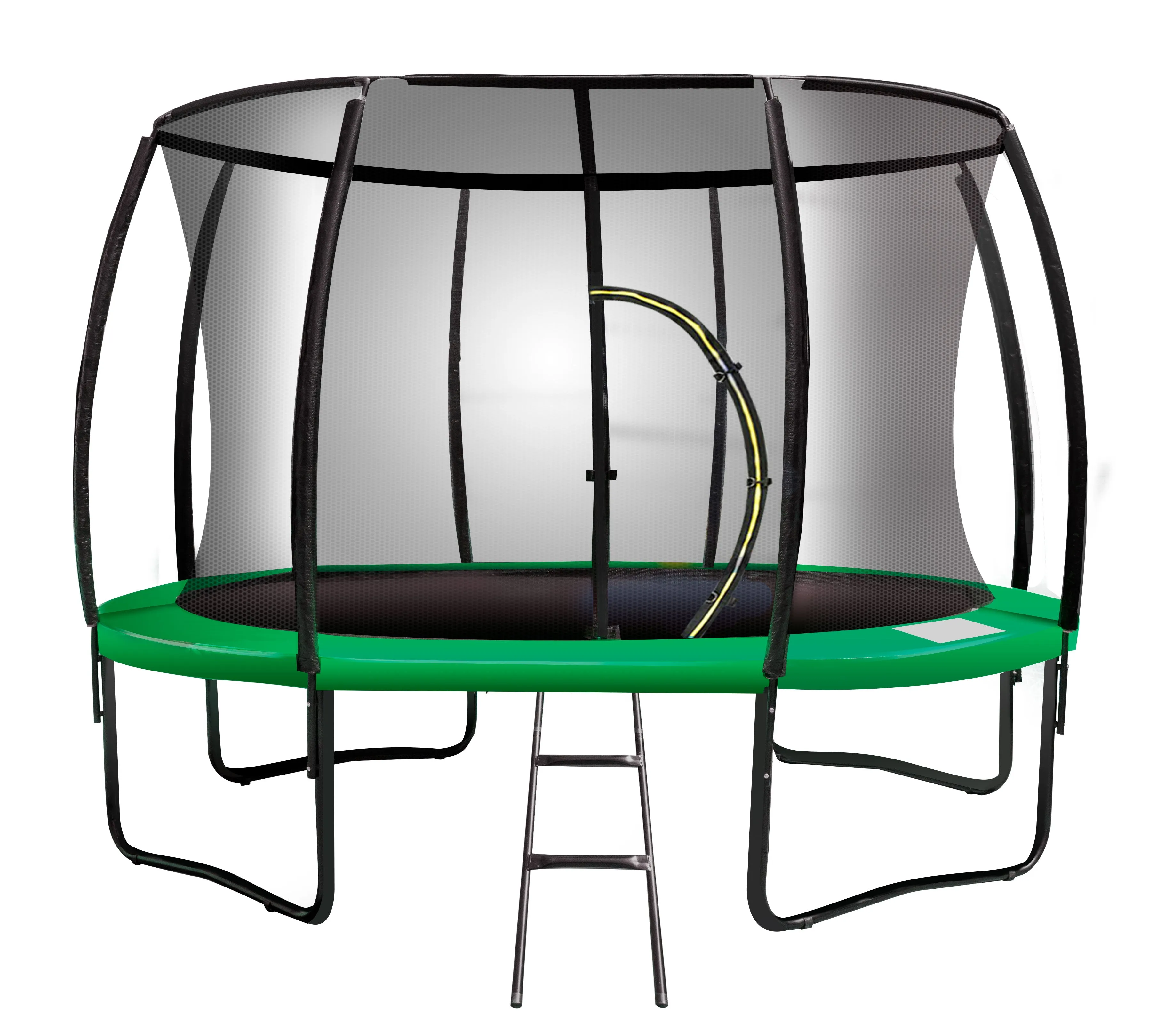 16ft Trampoline with Free Ladder, Spring Mat, Net, Safety Pad Cover, and Round Enclosure - Green