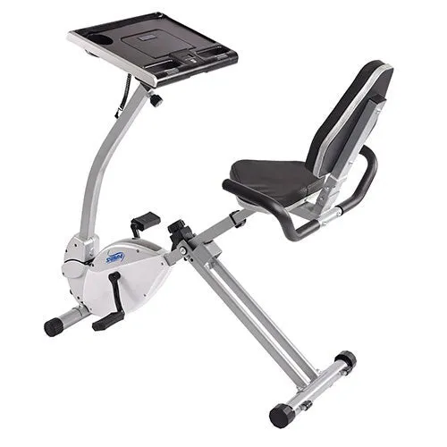 2-in-1 Recumbent Exercise Bike Workstation & Standing Desk