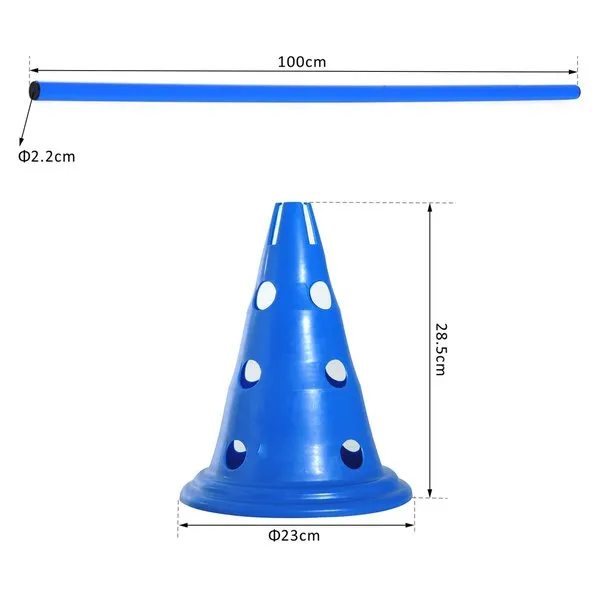 3 Set of Dog Agility Equipment Jumps Kit - Blue