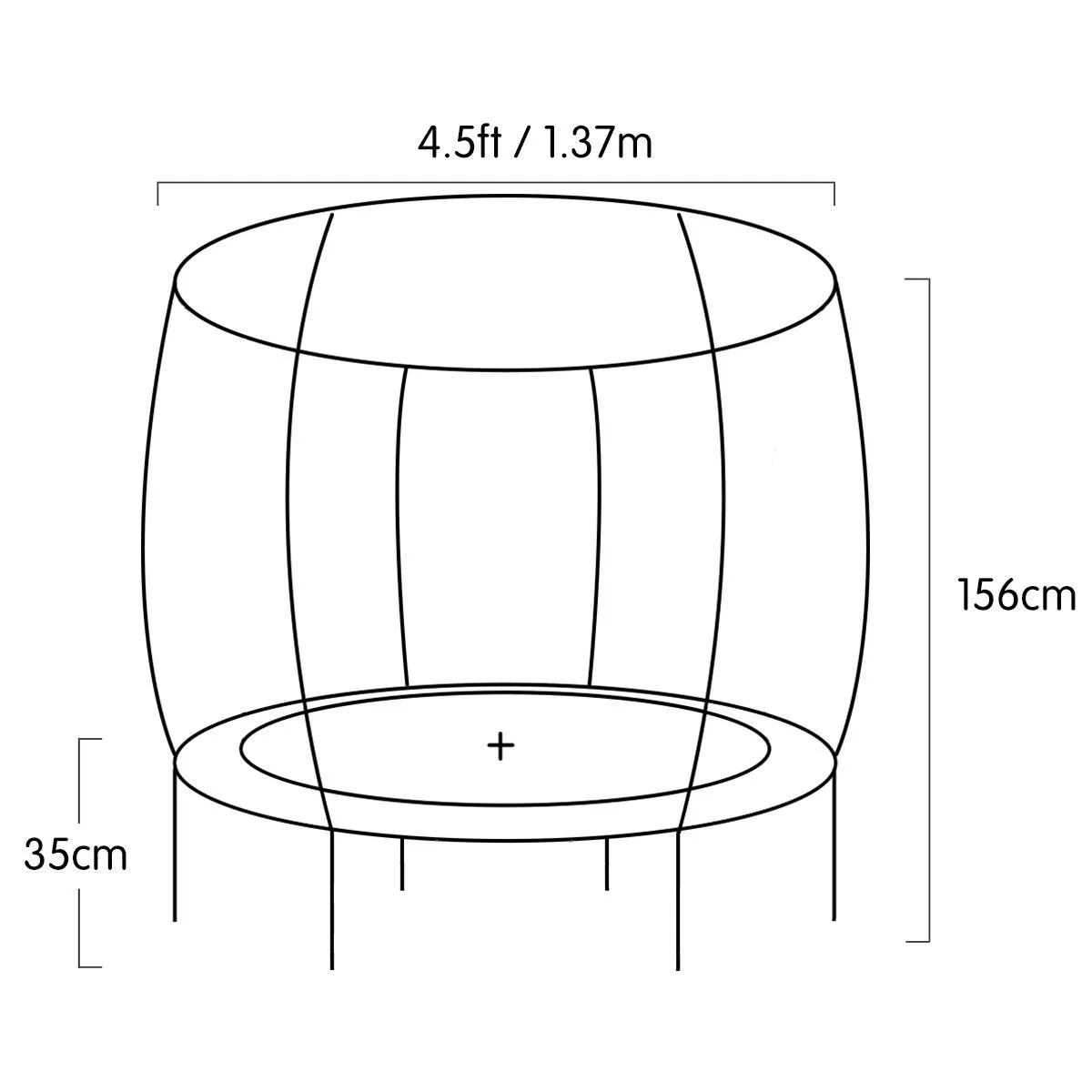 4.5ft Trampoline Round Free Safety Net Spring Pad Cover Mat Outdoor Yellow Purple