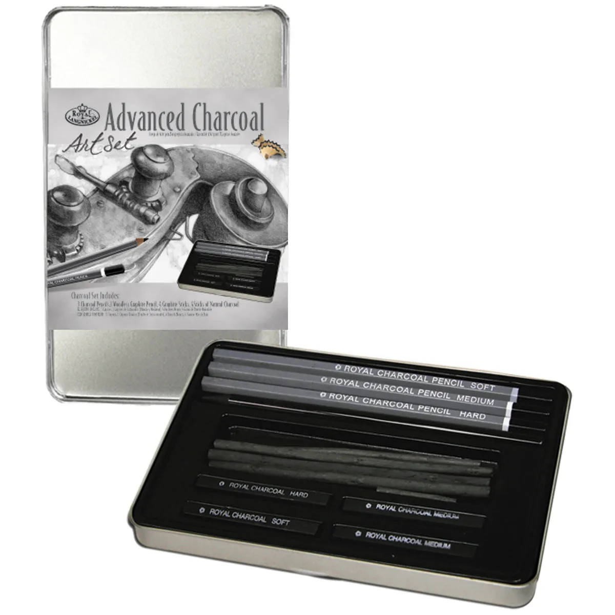 Advanced Charcoal Art Set W/Tin