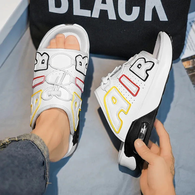 Air Cushion Letter Pattern Canvas Slippers