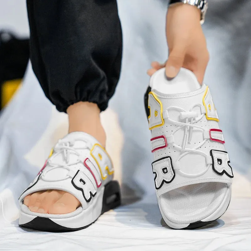 Air Cushion Letter Pattern Canvas Slippers