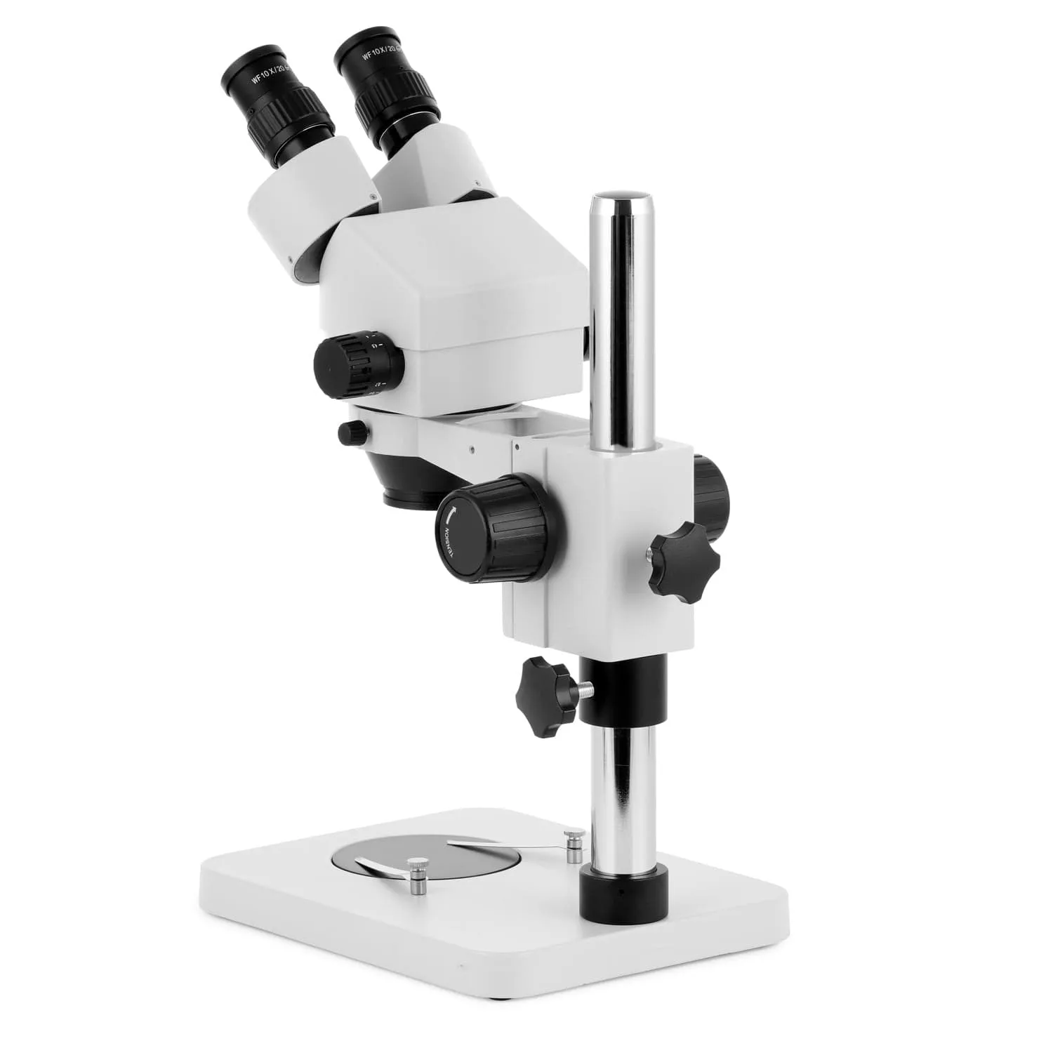 AmScope SM-1 Series Inspection and Dissecting Zoom Binocular Stereo Microscope with 80 LED Compact Ring Light and Optional Digital Camera on Compact Pillar Stand