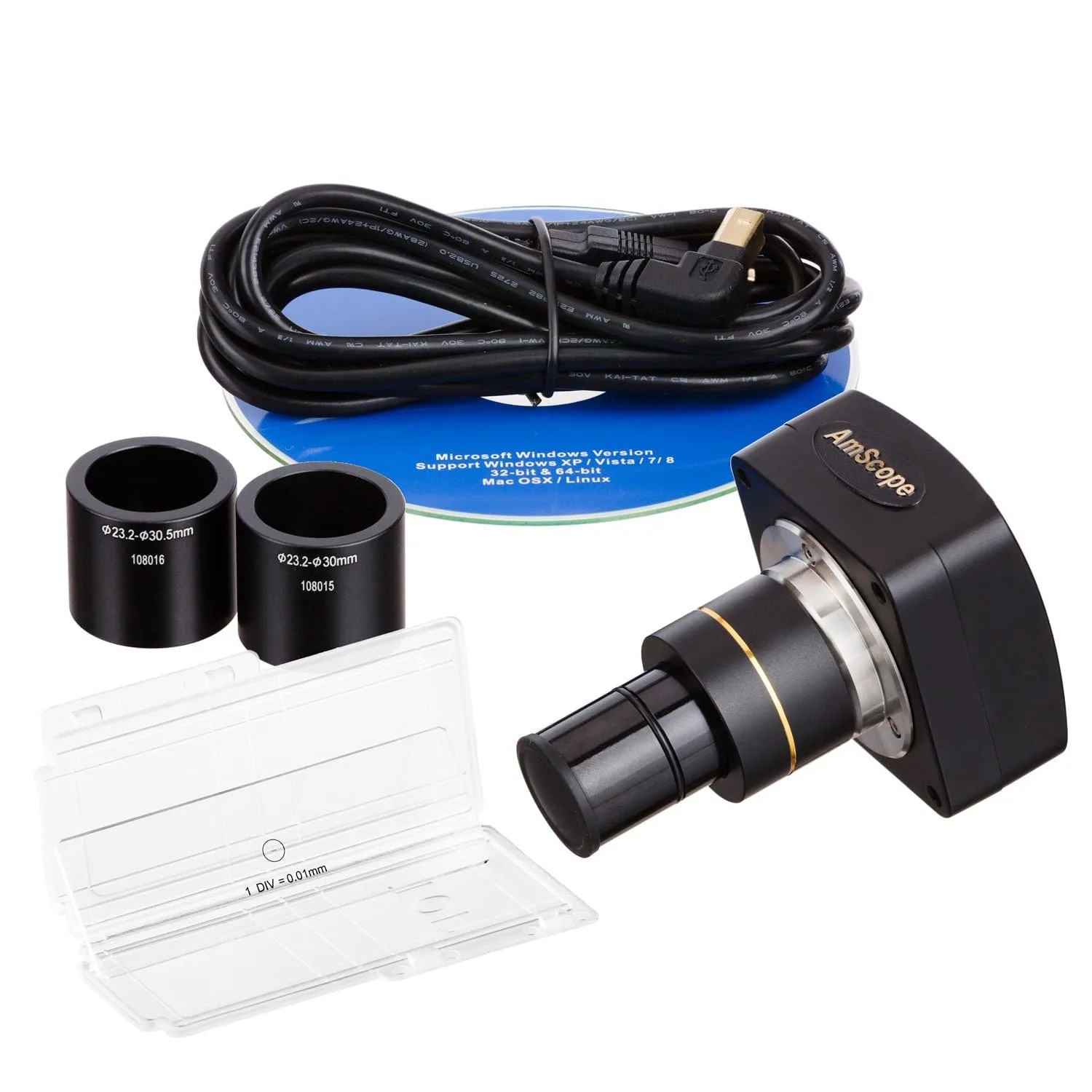 AmScope SM-1 Series Inspection and Dissecting Zoom Binocular Stereo Microscope with 80 LED Compact Ring Light and Optional Digital Camera on Compact Pillar Stand