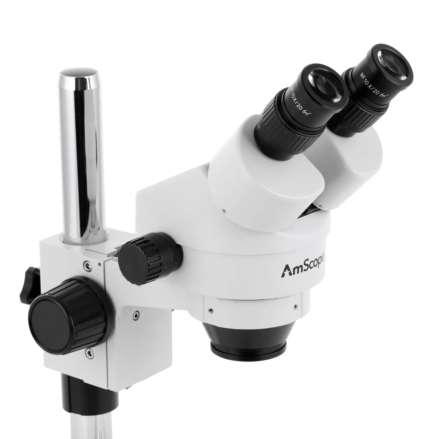 AmScope SM-1B Series Inspection and Dissecting Binocular Zoom Stereo Microscope with 64 LED Compact Ring Light and Optional Digital Camera on Compact Pillar Stand