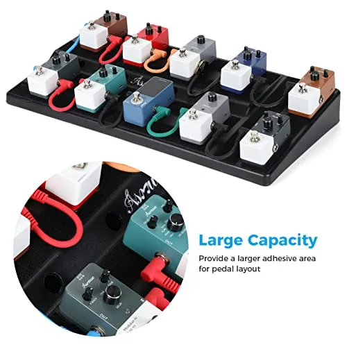 Asmuse Guitar Pedal Board, Lightweight Guitar Effect Pedalboard with Carrying Bag, Mountain Tape, Cable Tie (Black)