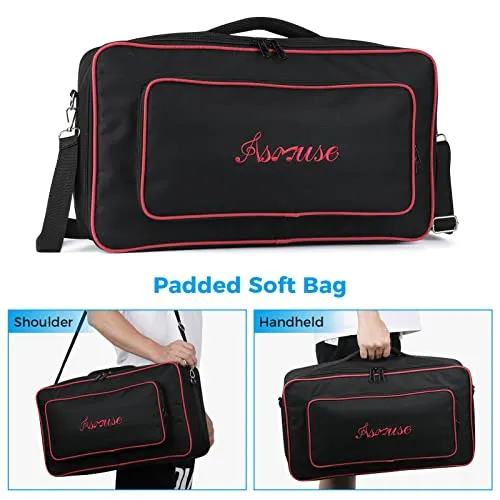 Asmuse Guitar Pedal Board, Lightweight Guitar Effect Pedalboard with Carrying Bag, Mountain Tape, Cable Tie (Black)