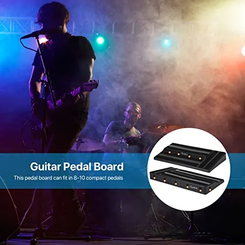 Asmuse Guitar Pedal Board, Lightweight Guitar Effect Pedalboard with Carrying Bag, Mountain Tape, Cable Tie (Black)