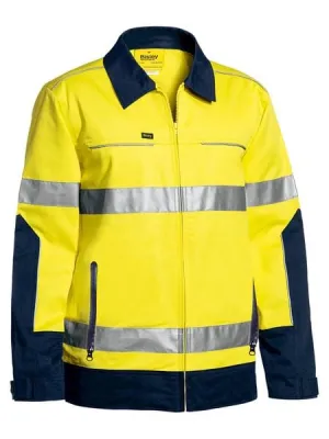 Bisley Taped Hi Vis  Drill Jacket with Liquid Repellent Finish