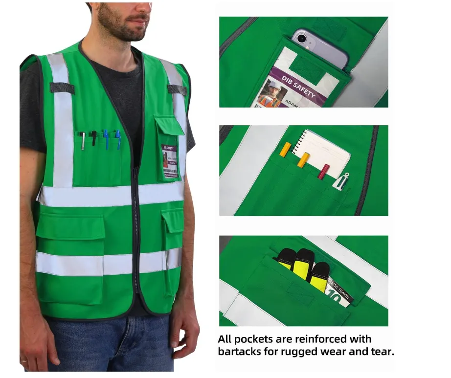 Dib Safety Reflective Vest - Green