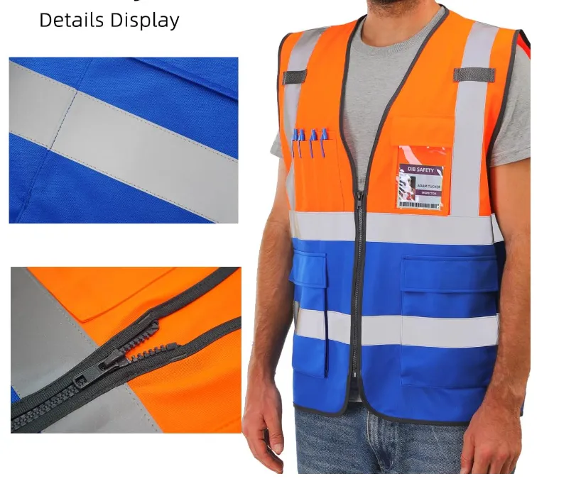 Dib Safety Reflective Vest - Orange / Blue
