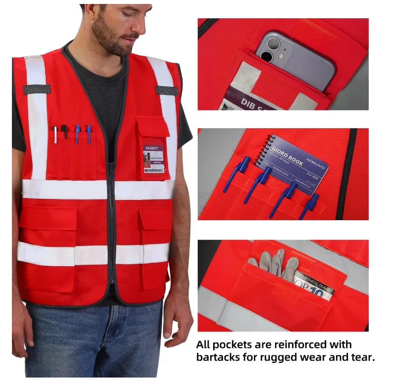 Dib Safety Reflective Vest - Red