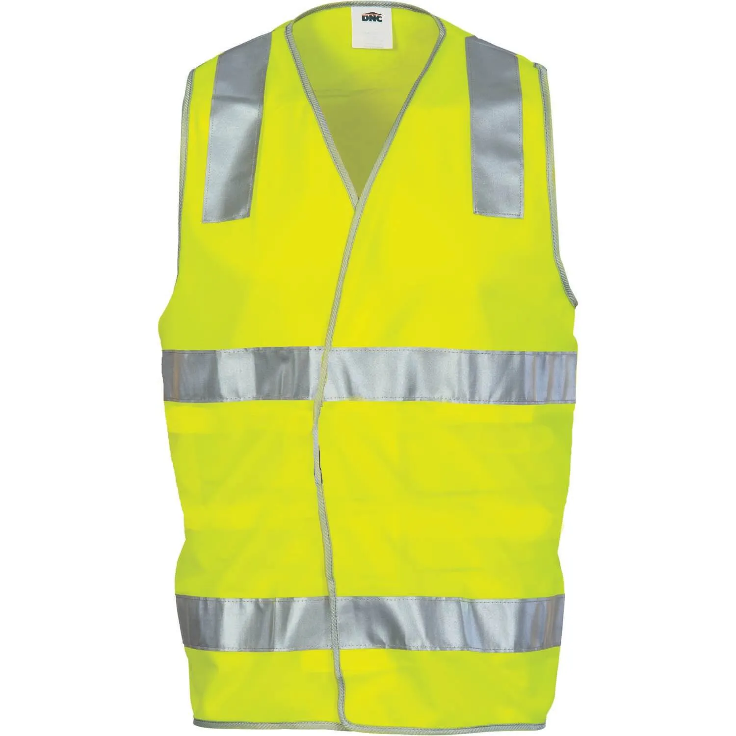 DNC Day/Night Safety Vest With Hoop & Shoulder Generic R/Tape (3503)