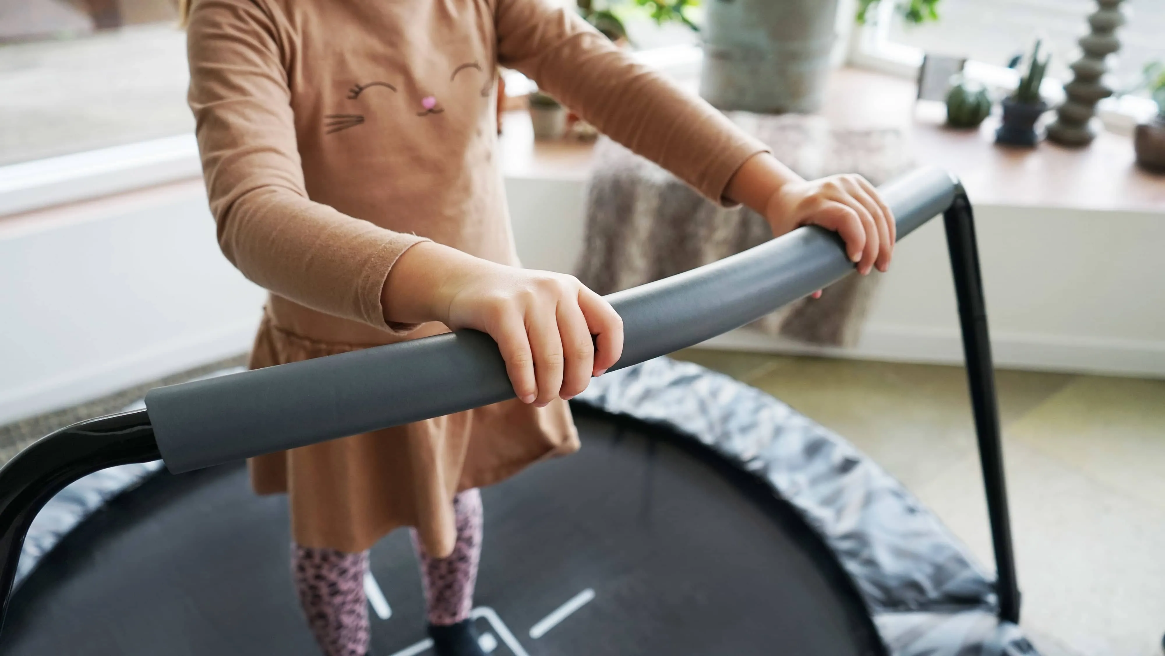Exit Tiggy Junior Trampoline With Bar Ø140cm Black- Grey/Green