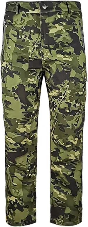 Fleece Men Camo Pants Straight Leg Tactical Pant Outdoor Cargo Pants Winter Windbreaker Pants Waterproof Hiking Pant