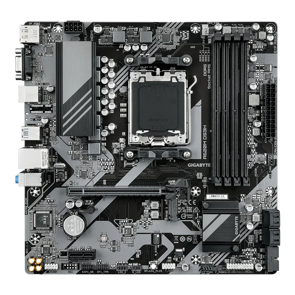 Gigabyte Mainboard A620m Ds3h - 1.0 - Micro Atx - Socket Am5 - Amd A620