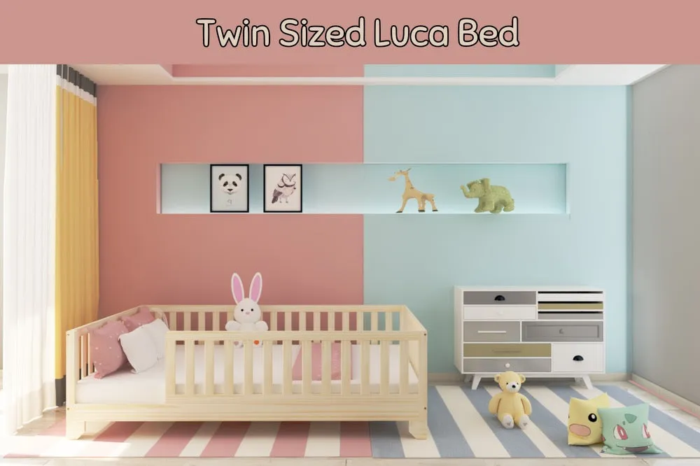 Luca Toddler Floor Bed with Rails | Custom Kids Furniture