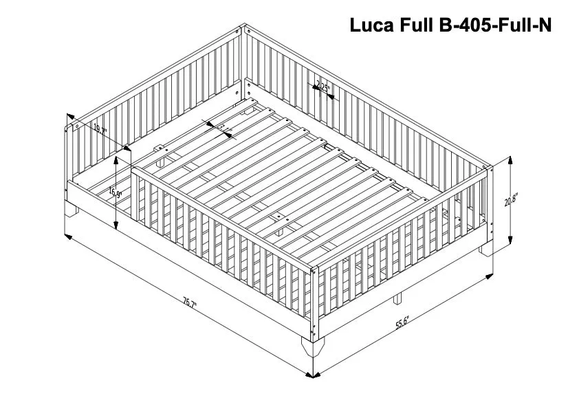 Luca Toddler Floor Bed with Rails | Custom Kids Furniture
