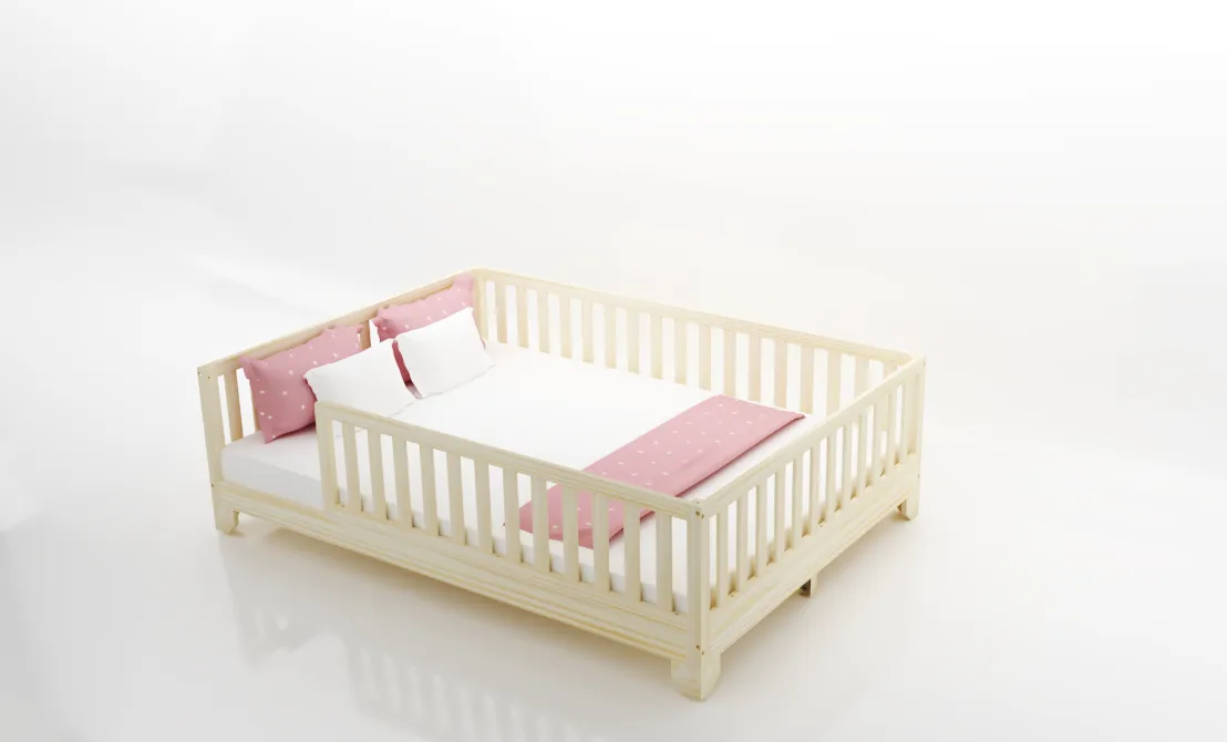 Luca Toddler Floor Bed with Rails | Custom Kids Furniture