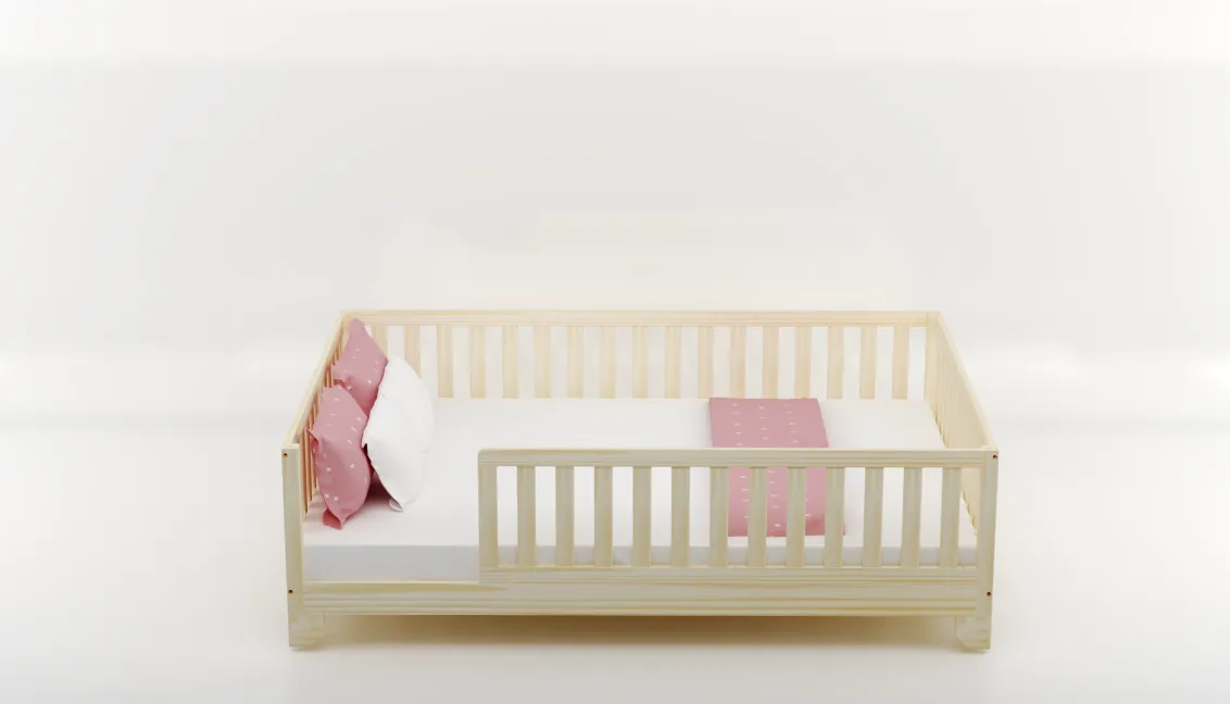 Luca Toddler Floor Bed with Rails | Custom Kids Furniture