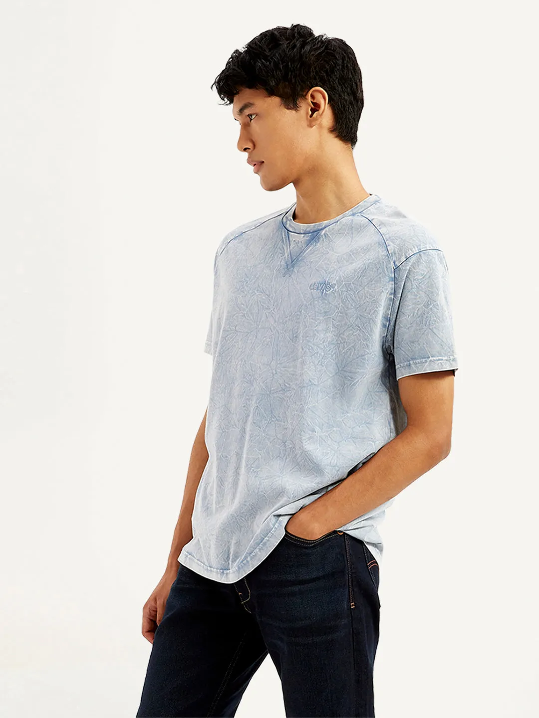 Men's Abstract Dyed Crew Neck T-Shirt