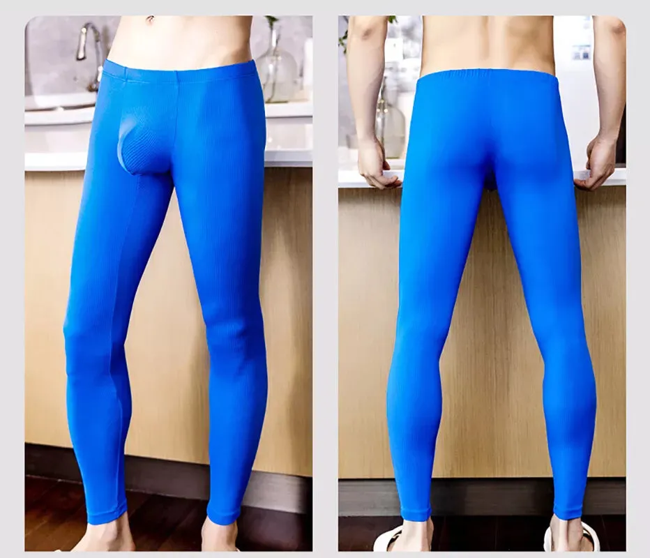 Mens Thermal Pants Long John Bottom Ultra Soft Bulge Pouch Warm for Winter