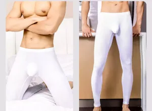 Mens Thermal Pants Long John Bottom Ultra Soft Bulge Pouch Warm for Winter