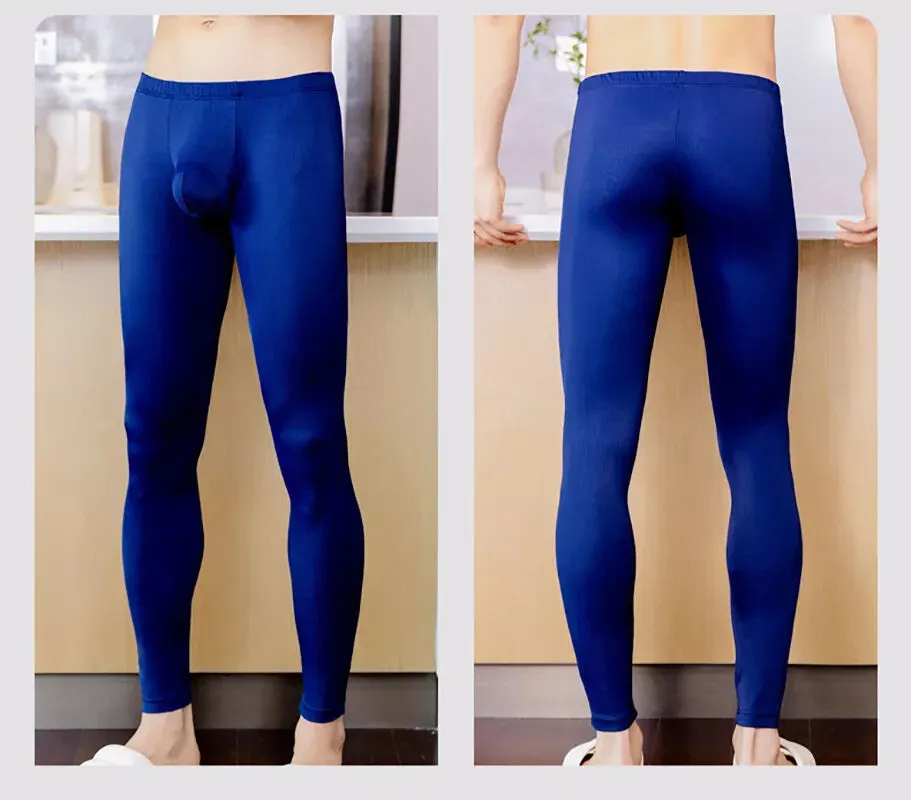 Mens Thermal Pants Long John Bottom Ultra Soft Bulge Pouch Warm for Winter