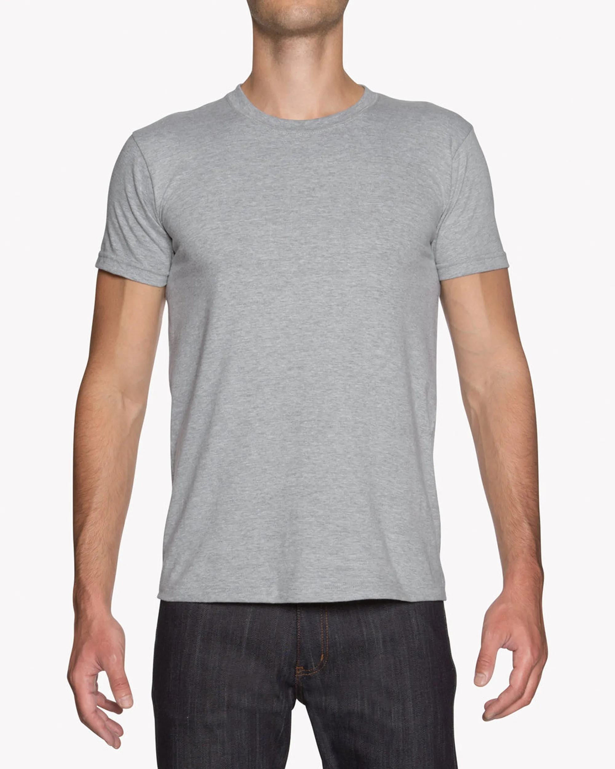 Naked & Famous Denim Circular Knit Tee - Heather Grey
