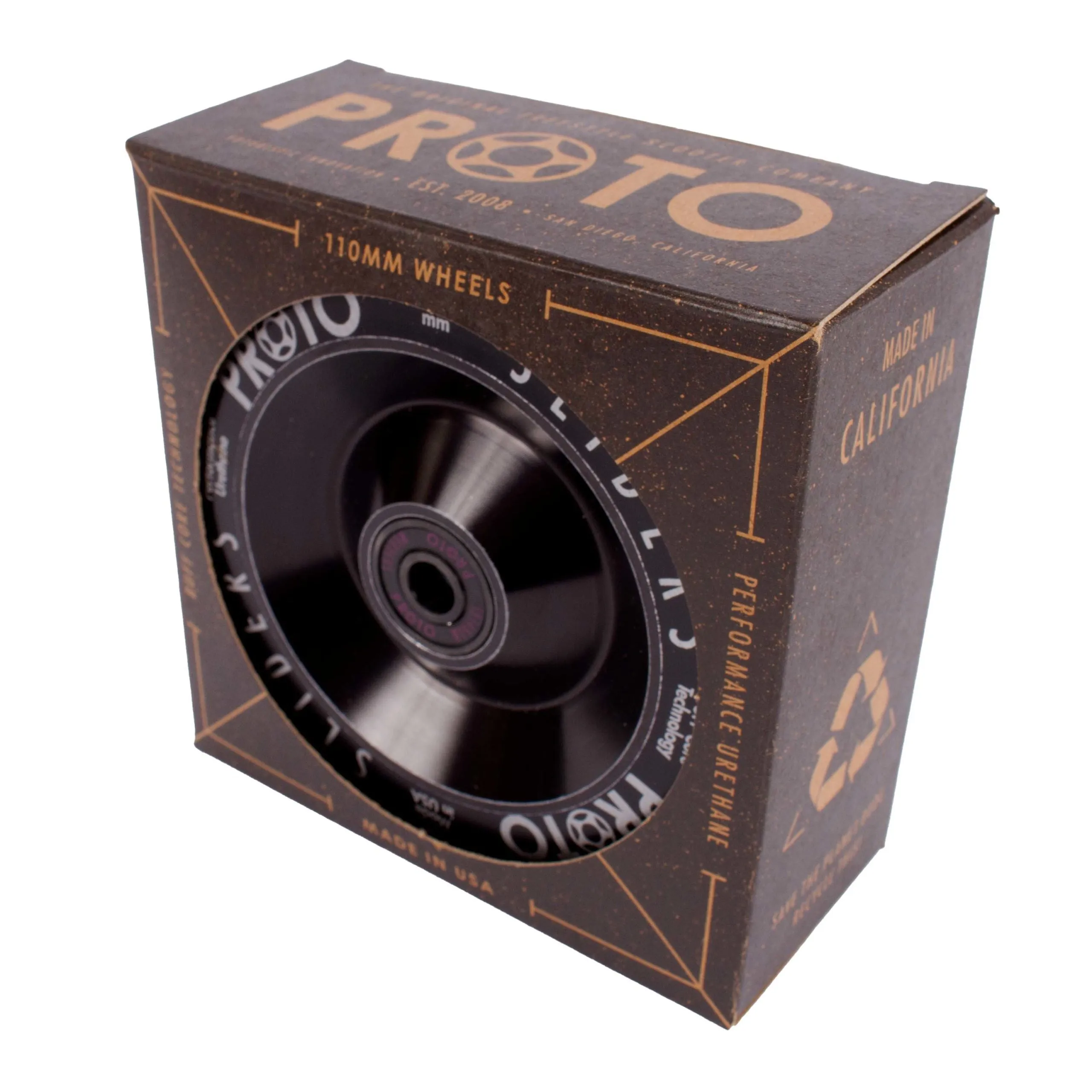 Proto Wheels Classic Full Core Sliders - Black On Black (Pair)