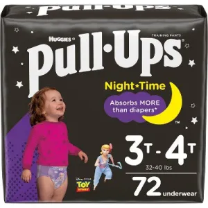 Pull-Ups Girls' Night-Time Training Pants - 3T-4T - 72ct