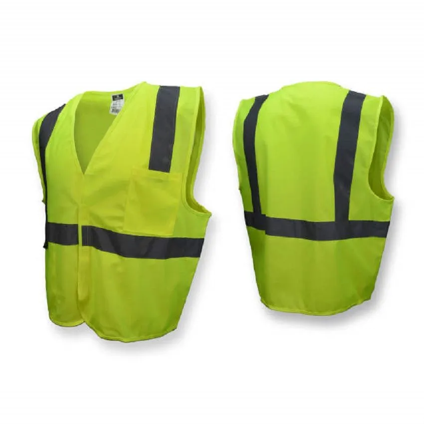 Radians SV2GS Economy Type R Class 2 Solid Safety Vest, Hi-Vis Green, 1 Each