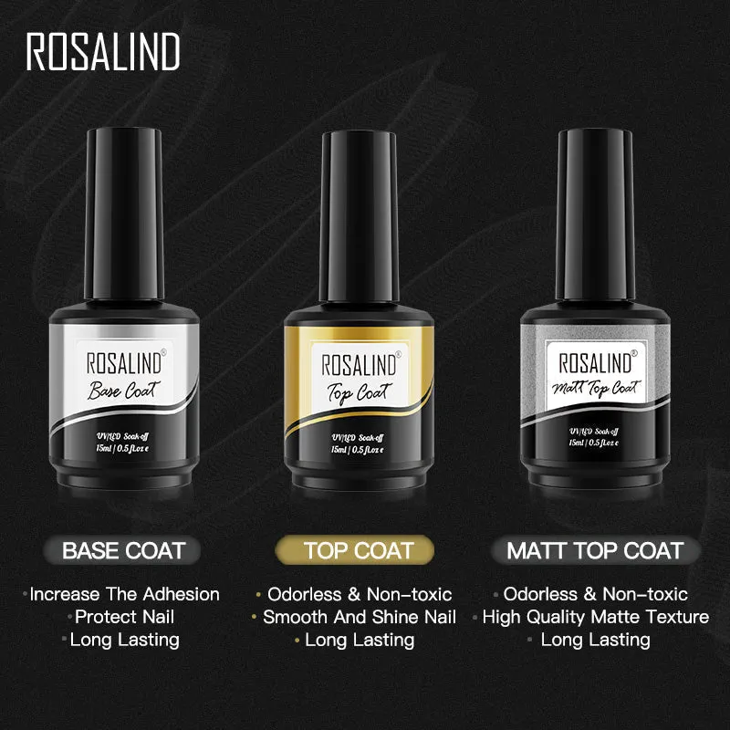 ROSALIND Gel Nail Polish Kit For Manicure Nails Art UV Gel Need Base Top Coat Vernis Semi permanent Nail Polish