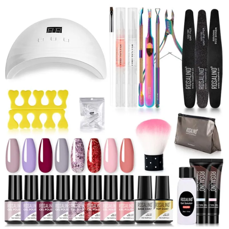 ROSALIND Gel Polish Nail Kits Professional Manicure Set For Nail Art Design LED/UV Lamp