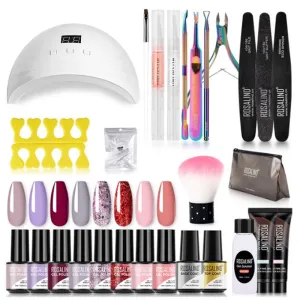 ROSALIND Gel Polish Nail Kits Professional Manicure Set For Nail Art Design LED/UV Lamp