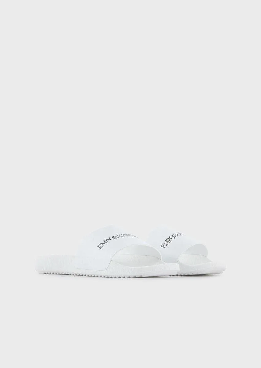 Sliders in pelle martellata con logo