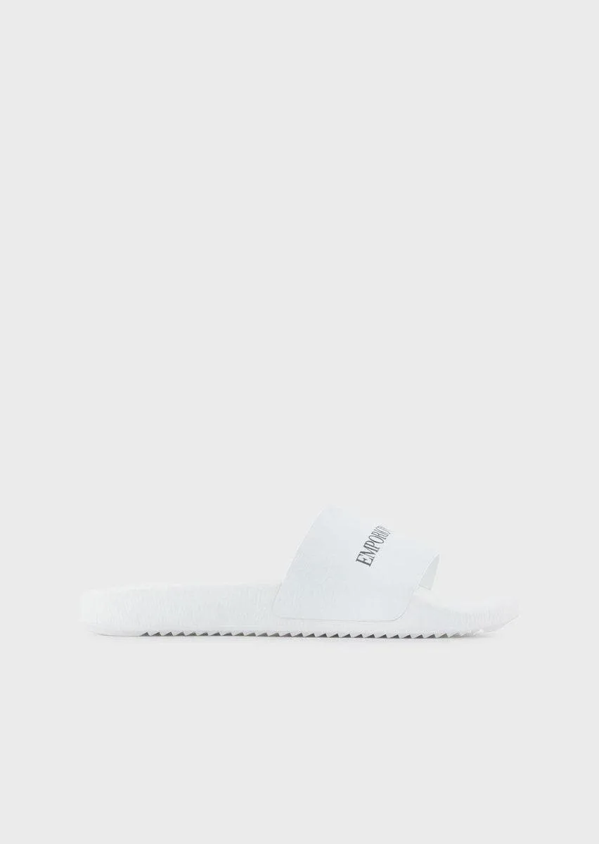 Sliders in pelle martellata con logo