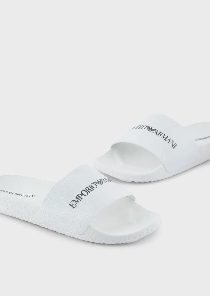 Sliders in pelle martellata con logo