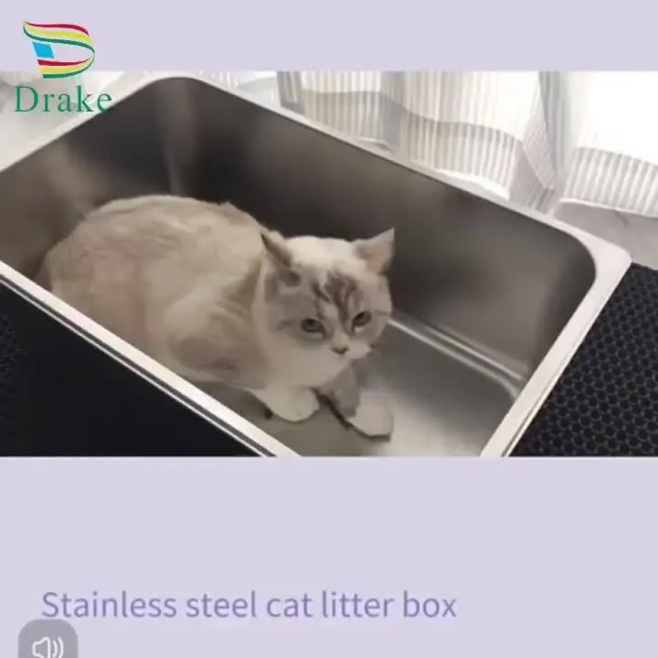 Stainless Steel Cat Litter Box 2  - XXL Metal Litter Pan with Non-Slip Pads and Rounded Edges, Includes 2 Scoops.