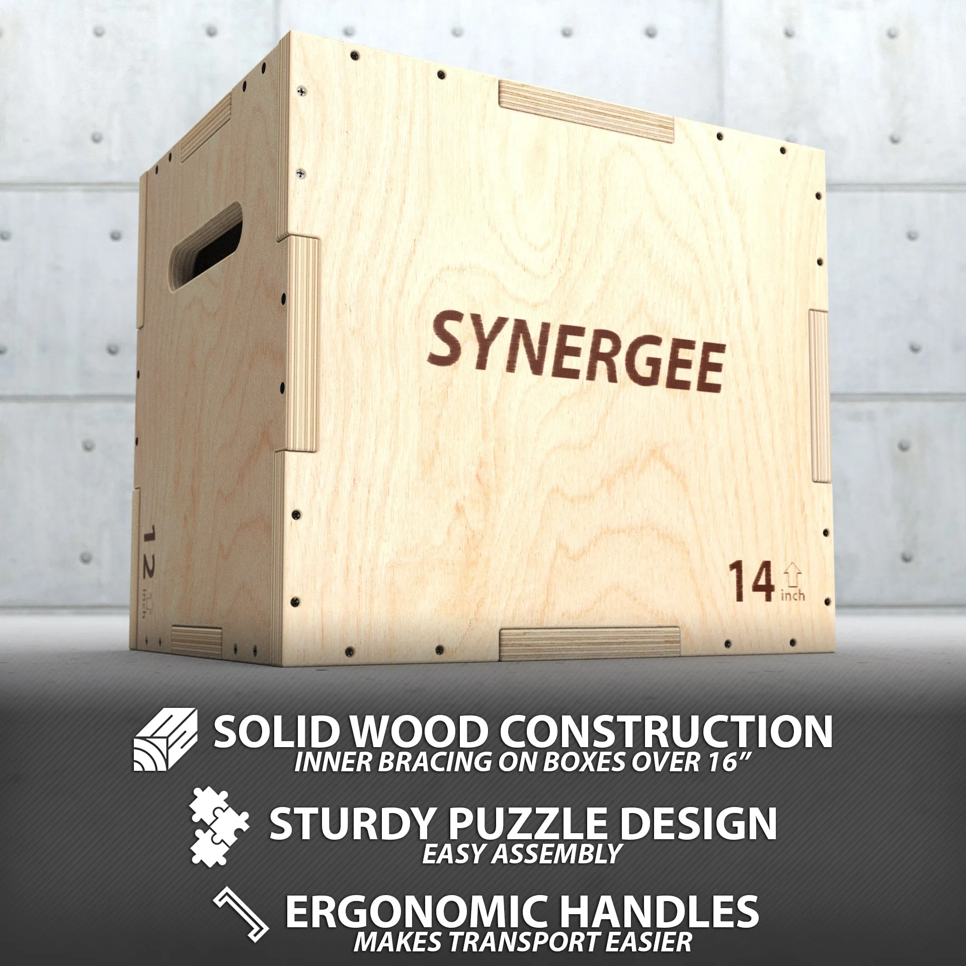 Synergee 3-in-1 Wood Plyo Boxes
