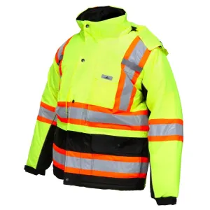 VT38JHX4 MCR Safety Vortex Hi Vis Rain Gear Winter Jacket, Class 3, Double Insulated, 4X-Large