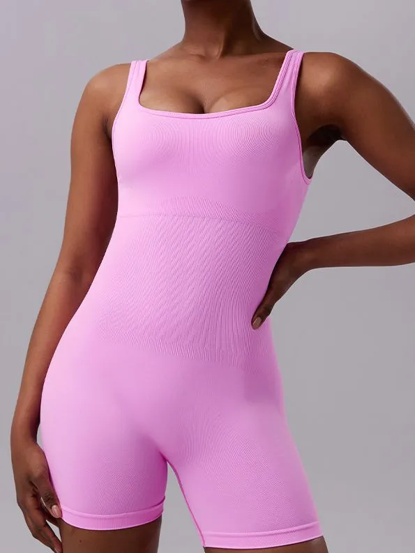 ZASUWA Female V-shaped Waist Scrunch Bum Hollow Out Romper